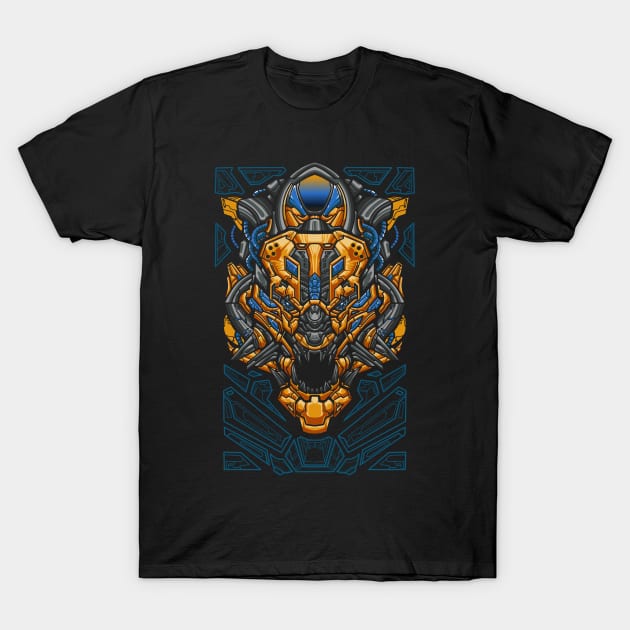 tiger megatron robot head ilustration T-Shirt by eleazarion